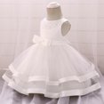 thumbnail image 4 of XASZHN Robes à Fleurs pour Filles pour Mariage Fête Concours Robe de Princesse 3 9 Ans Blanc_001 12-18 Mois, 4 of 9