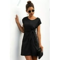 thumbnail image 2 of Solid Twist Knot Front Short Sleeve Tee Fit Dress, 2 of 8