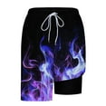 thumbnail image 6 of Mqqzkk Mens Flame Graphic Swimming Shorts Compression Liner Swim Trunks Shorts Running Athletic Drawstring Waist Casual Track Shorts, 6 of 6