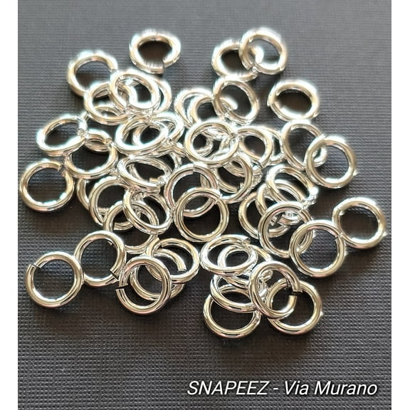 SNAPEEZ® "The Snapping Jump Ring" 99.9% Shiny Silver Ring Hard Open Locking Jump Ring 8mm Heavy Gauge. Made in USA.