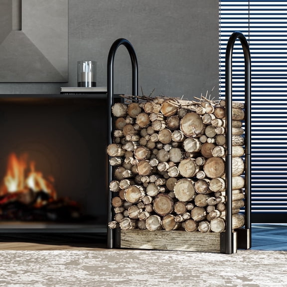 Fire Beauty Firewood Rack Log Holder,Log Storage Holder,Storage Rack,Firewood Stacker for Fireplace Indoor Outdoor(Adjustable)