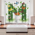 thumbnail image 2 of Ambesonne Letter M Kitchen Curtains, Flower and Butterfly M, 55"x39", Green Multicolor, 2 of 3
