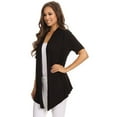 thumbnail image 2 of Moa Collection Women's Casual Comfy Short Sleeve Open Front Draped Sweater Cardigan, 2 of 4