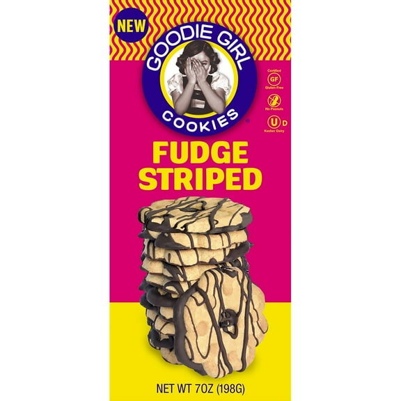 Goodie Girl Cookies Gluten Free Baked Fudge Striped Cookies, Shelf-Stable, 7 oz