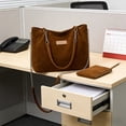 thumbnail image 4 of Tote Bag Set, Staron 2026 Large Capacity 2-Piece Tote Purse Wristlet Set, Polyester Shoulder Bag Work Commute Handbag Set Machine Washable, Brown, 4 of 6