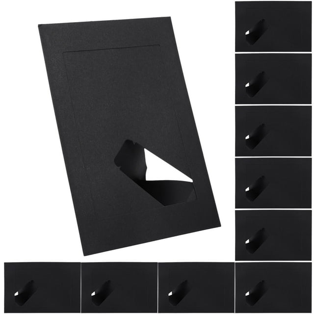 UPGRATOR 10Pcs Rectangular Black Photo Frame for DIY Projects and Home Decoration Kraft Paper Frames