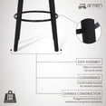 thumbnail image 6 of Sonia 26" Counter Height Swivel Gray Faux Leather and Black Wood Bar Stool - Set of 2, 6 of 6