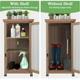 thumbnail image 4 of Outdoor Storage Cabinet Waterproof with Metal Top, Wooden Table Tool Organizer with Adjustable Shelf for Patio Backyard Garden, 4 of 9