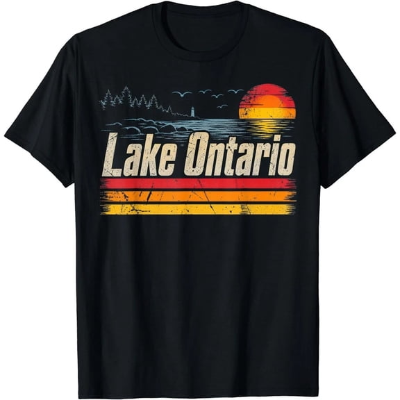 Lake Ontario Vintage Sunset Great Lakes Travel T-Shirt