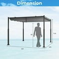 thumbnail image 3 of Resenkos Canopy, Gazebo Tent, Outdoor Canopies,10 x 10 Feet Outdoor Pergola with Retractable Canopy and Metal Columns-Gray, 3 of 9