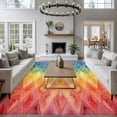 thumbnail image 5 of Rectangle Rug 6x9ft Area Rug, Abstract Rainbow Geometric Area Rugs for Living Room Bedroom, Gradient Diamond Shape Floor Mat Non-Slip Non-Shedding Carpet Indoor Accent Rugs, 5 of 9