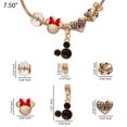 thumbnail image 5 of Disney Minnie Mouse Fashion 7" Charm Bracelet with Heart, Bow, and Crystal Beads, 5 of 6