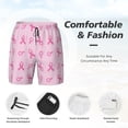 thumbnail image 3 of Sikiie Breast Cancer Awareness 1 Print Men's Double Layer Swimming Trunks, Adjustable Waistband and Pockets Sports Swimming Trunks, Beach Swimwear-Small, 3 of 6
