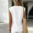 thumbnail image 4 of FchengtaiS Women's Twist Knot Front Tank Top Cotton Linen V Neck Sleeveless Shirts Summer Casual Y2K Tops, 4 of 7