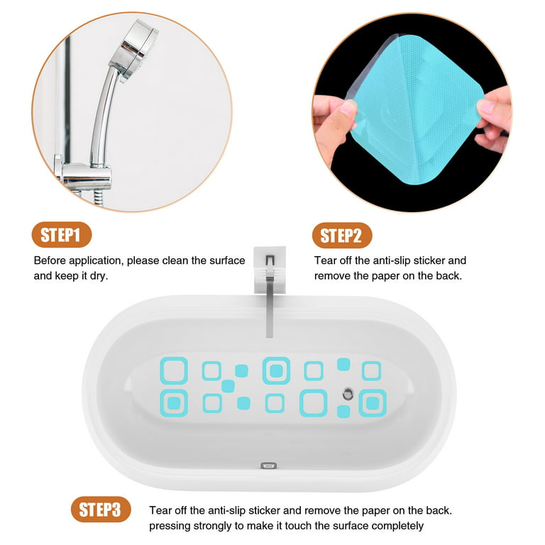 Secopad Anti Slip Shower Stickers 24 PCS Safety Bathtub Strips Adhesive  Decals with Premium Scraper – Secopad
