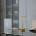 thumbnail image 3 of FDIDC 2 Pack Cordless Table Lamps Rechargeable, 5000mAh Portable LED Table Light, 3 Color Stepless Dimming Battery Powered Table Lamp, for /Restaurant/Home/Outdoor.(Brushed Gold), 3 of 6