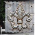 thumbnail image 4 of Ambesonne Fleur De Lis Shower Curtain, Sign Wood, 69"Wx75"L, Grey Brown, 4 of 5