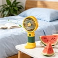 thumbnail image 4 of Cute Handheld Mini Fan Portable Rechargeable Small Fan with Floral Design, USB Charging, Built-in Stand, Ideal Gift for Summer Outdoor Use, 4 of 5