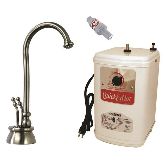 Westbrass D262HFP-07 Robinet de Distribution d'Eau Chaude à 2 Poignées avec Réservoir en Nickel Satiné