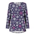 thumbnail image 4 of skpabo Christmas Tunic Tops for Women Ladies Christmas Sweatshirts Tree Santa Snowman Snowflake Printed Pullover Casual Long Sleeve Tops Oversized Loose Sweatshirts Tops, 4 of 5