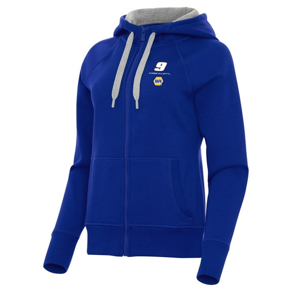 Women's-Antigua Royal Chase Elliott Victory Full-Zip Hoodie