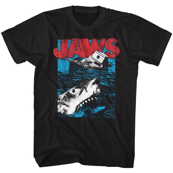 Jaws Great White Black Adult T-Shirt 4Xl