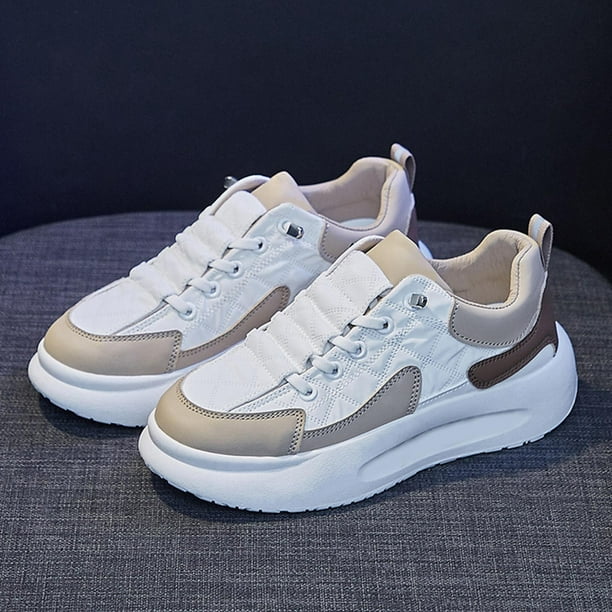 Zapatos informales para adolescentes y mujeres calzado con suelas de goma zapatillas deportivas de moda zapatos de PU con cordones zapatillas para 38 Yardas Fernando zapatillas casuales Walmart en lin...