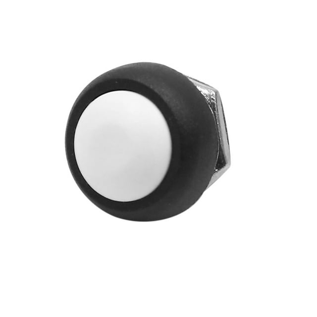 Unique Bargains Interrupteur à Bouton-Poussoir Momentané Rond Blanc 12V-24V 12mm pour Voiture Moto 2 Bornes