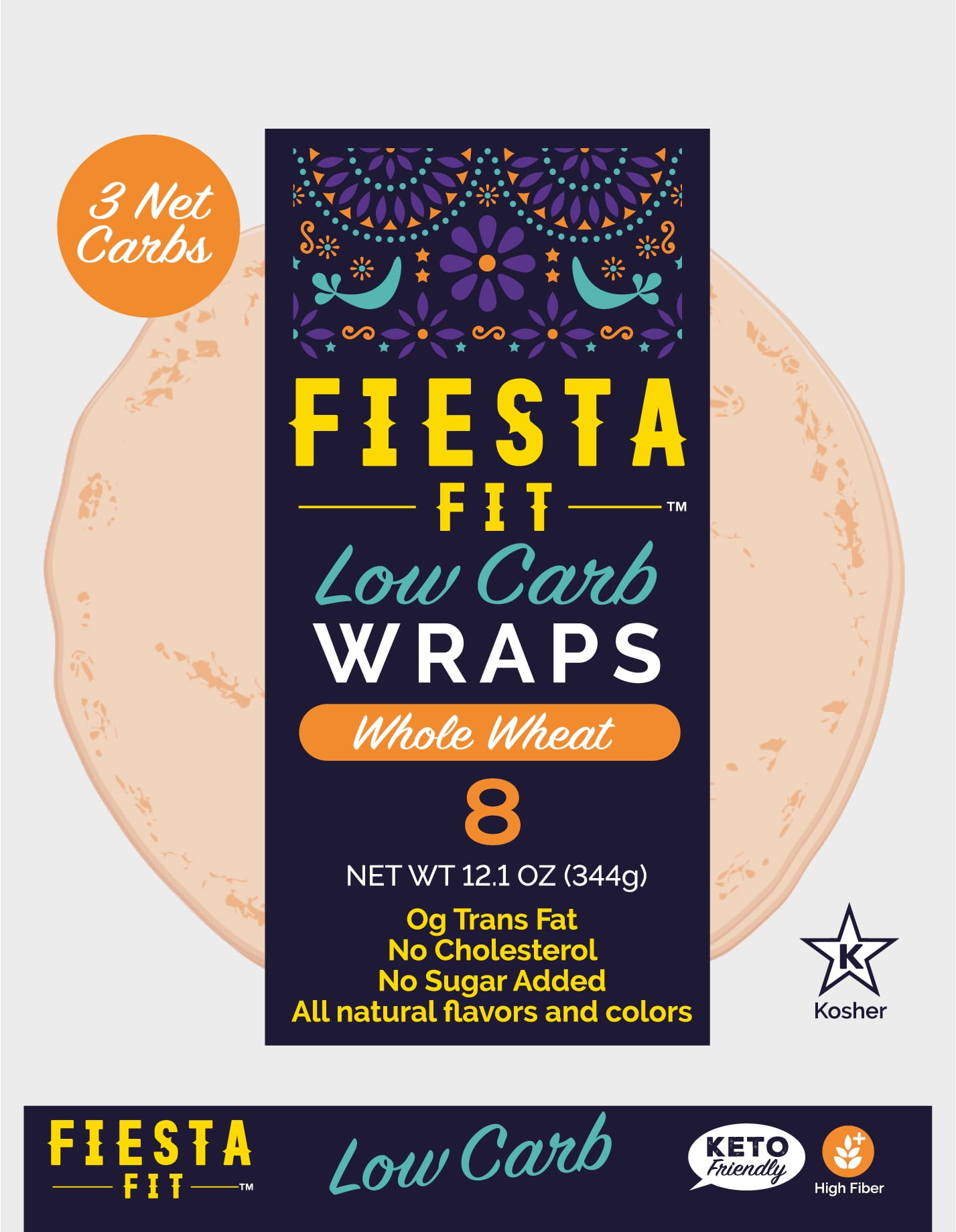 FIESTA FIT Low Carb Whole Wheat Tortilla