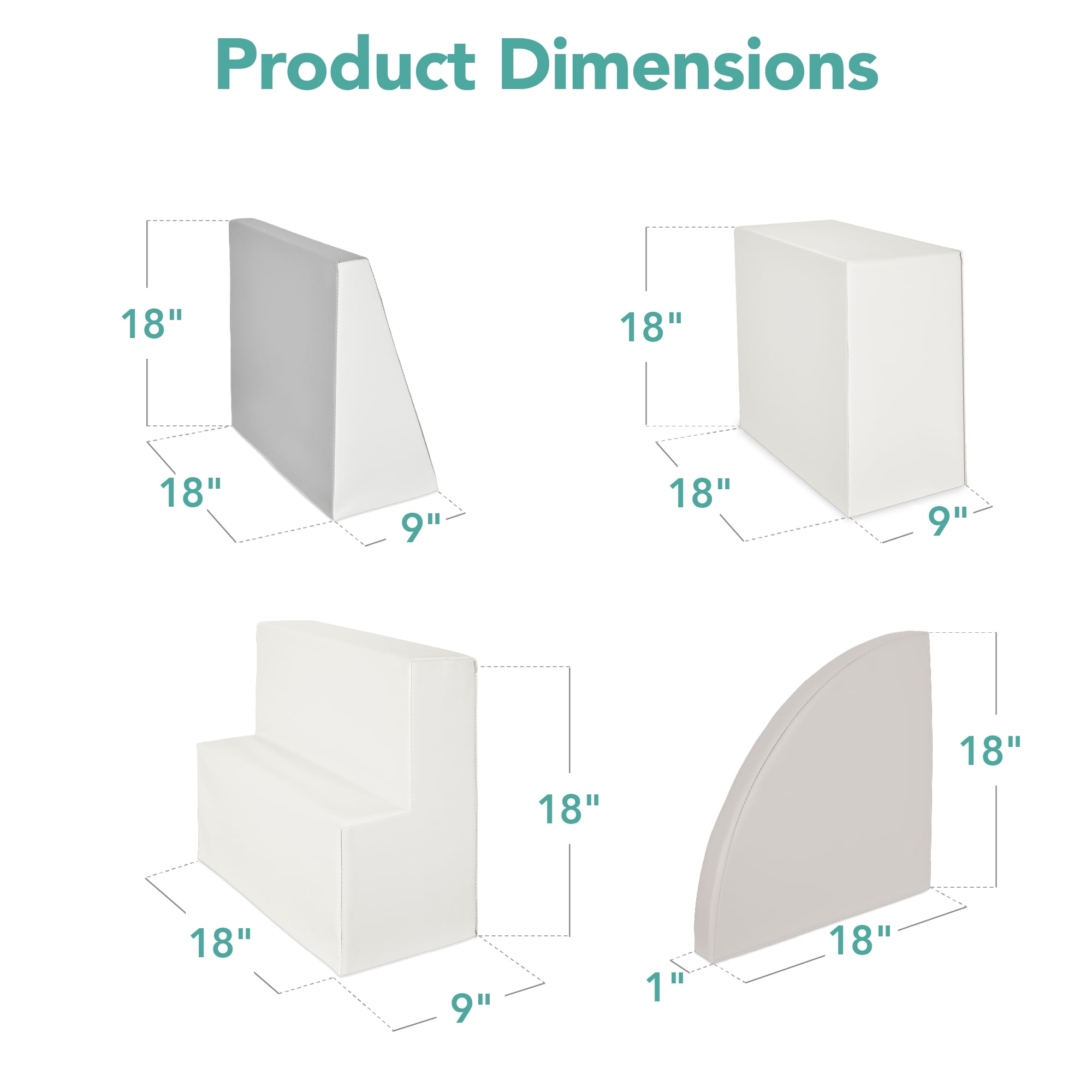Best Choice Products Soft Foam Climbing Blocks for Toddlers, 4-Piece Play Set, Easy-Clean Vinyl - Neutral