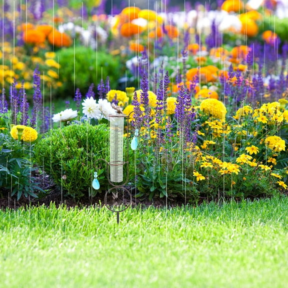 Masteelf  Rain Gauge for Deck Railing Decorative Measure Tool Backyard