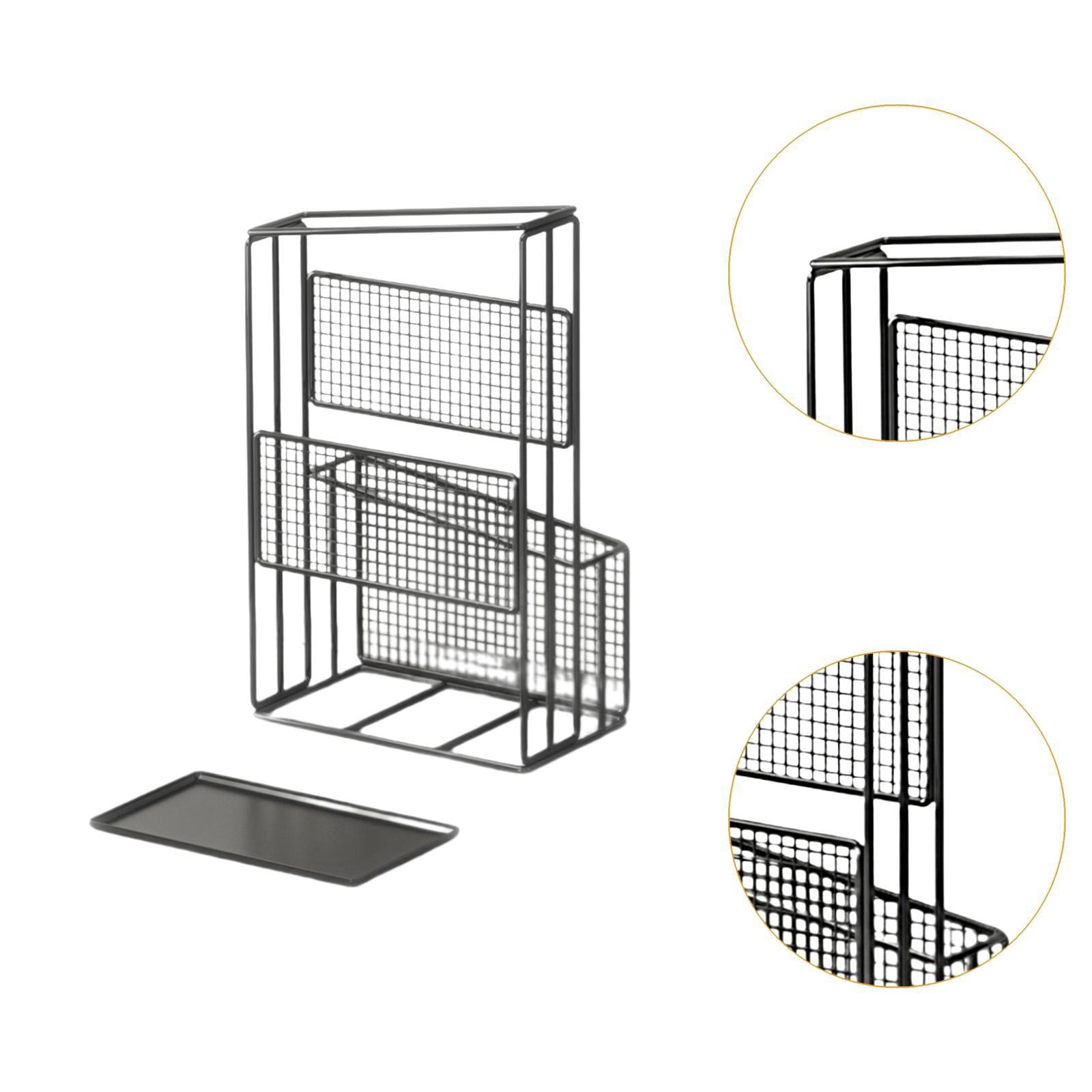 Fiocias Umbrella Holder Storage Bin Stable Iron Large Capacity Storage Bucket Convenient Black