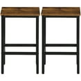 ZENSTYLE Set of 2 Industrial Metal Bar Stools with Footrest for Kitchen Indoor