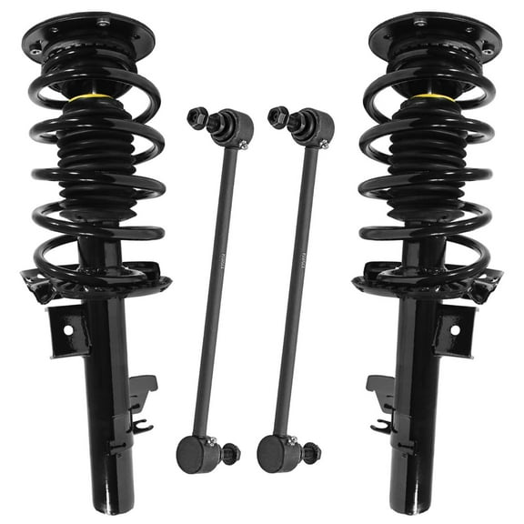 Detroit Axle - Front Struts Sway Bars for Volvo 2007-2014 S80, 2008-2014 XC70, 2 Struts with Coil Springs 2 Sway Bars 2008 2009 2010 2011 2012 2013 2014 Suspension Replacement