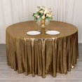 thumbnail image 3 of BalsaCircle 120 in Antique Gold Sequin Dots Polyester Round Tablecloth Wedding Party Events Reception Decorations Supplies, 3 of 6