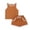 Brown, variant on Baby Girl Outfits Summer Girls Casual Sleeveless Ribbed Solid Strip Vest Top Shorts Set Kids Clothes White 2 Years-3 Years