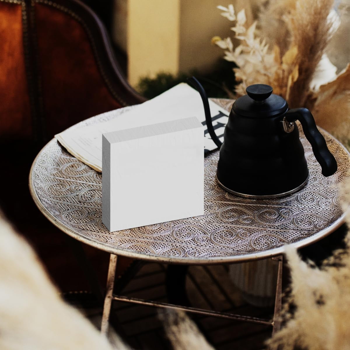 SRADMO Kid's Bathroom Wooden Sign – “So Fresh So Clean” Pink Block Box For Shelf Or Desk Decor