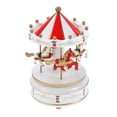 thumbnail image 1 of Caja de música con diseño de carrusel de madera, juguete decorativo de madera, caja Musical de escritorio, regalos para Navidad, cumpleaños, día de San Valentín (rojo), 1 of 7