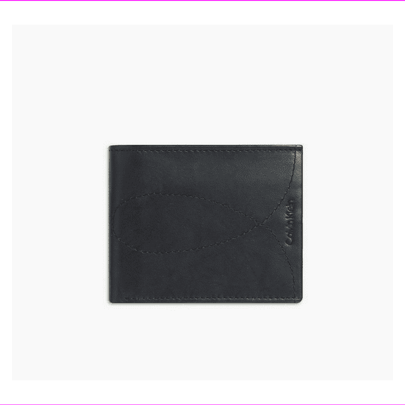 Calvin Klein Men's 47209108-010 Marbled Leather Omega Aviator Wallet Black