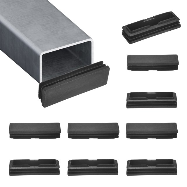 Uxcell 10-Pack Tapas de Tubo, Tapones Rectangulares de Plástico de 3 x 1 Pulgada para Pierna de Silla/Taburete
