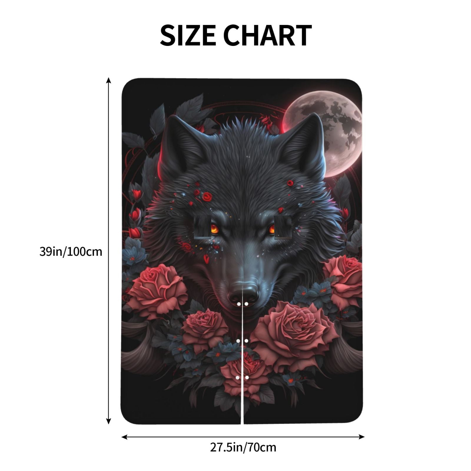 Naloa Rose Full Moon Black Wolf Baby Car Seat Cover, Breathable Baby Carrier Cover, Multiuse Baby Carrier Cover & Nursing Breastfeeding Cover