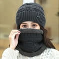 thumbnail image 4 of Skymirror 2Pcs/Set Women Hat Scarf Warm Neck Thicken Knitted Winter Hat Face Cover for Outdoor, 4 of 8