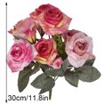 thumbnail image 2 of Toystoory Ramo de rosas artificiales de 13 cabezas, simulación Floral para el hogar, decoración para banquete de boda Flores artificiales Rosa roja 15 x 10 x 30 cm, 2 of 6