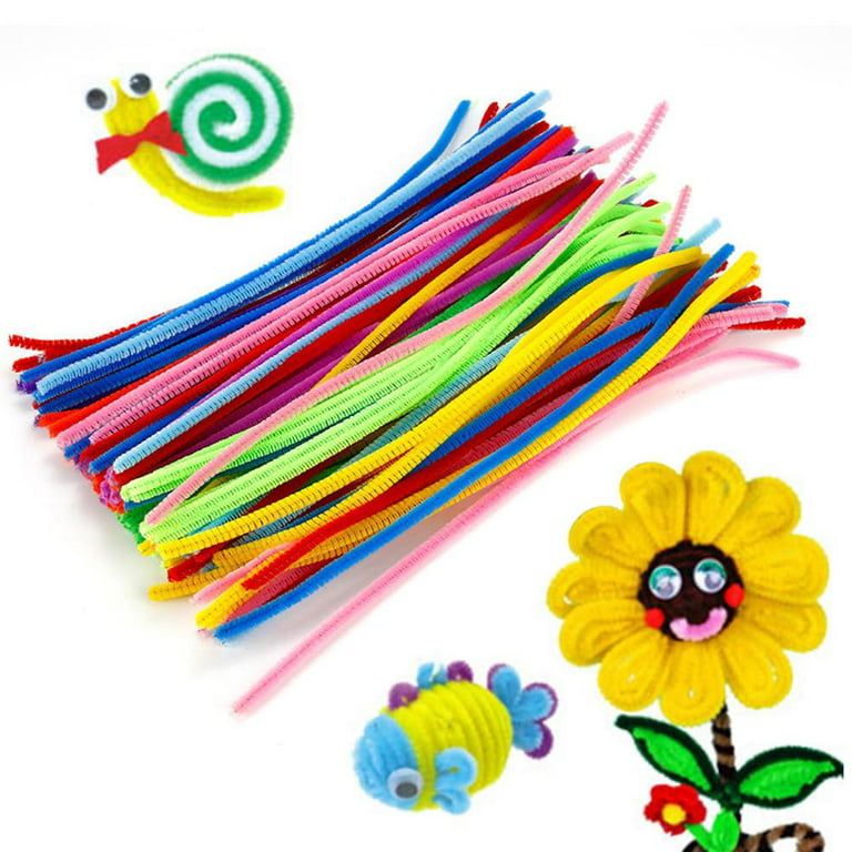 Colorful Fuzzy Sticks Diy Flower Material Plush Twist Stick - Temu