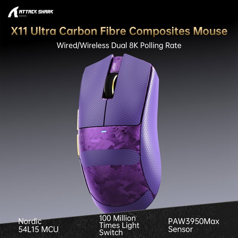 ATTACK SHARK X11 ULTRA Wireless Gaming Mouse, Tri-Mode 2.4G/BT/USB