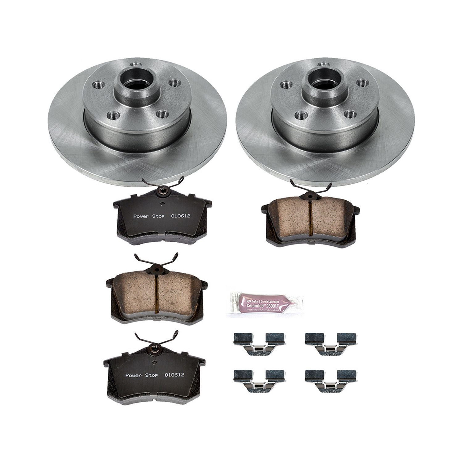 Power Stop Rear Stock Replacement Brake Pad and Rotor Kit KOE512 Fits 1998 Volkswagen Jetta