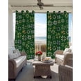 thumbnail image 3 of St Patrick's Day Blackout Curtains for Bedroom, Thermal Insulated Window Treatment, Watercolor Shamrock Leaf Retro Dark Green Grommet Top Blackout Draperies and Drapes for Basement 27.5"x39" 2 Panels, 3 of 8