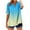Yellow, variant on Aboser Button Down Blouses for Women Cotton Linen Shirts Trendy Tie Dye T-Shirt Dressy Casual Notch V Neck Tunic Tops Loose Fitted Short Sleeve Blouse Blue XL