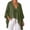 Army Green, variant on Women Solid Color Crinkle Linen Poncho Top Tie Front V Neck Batwing Sleeve Breathable Blouse Light Beach Cover Up