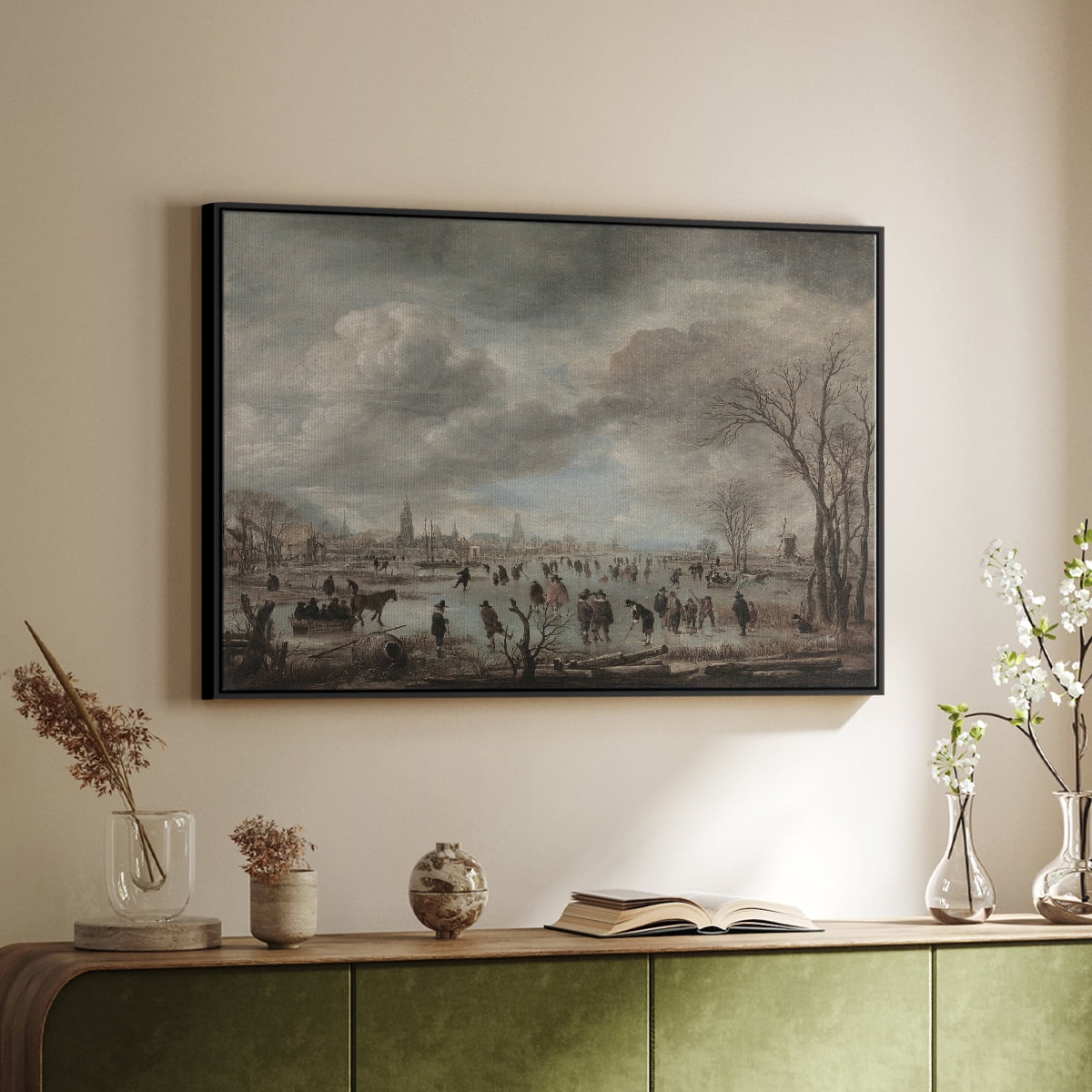Vintage Landscape-CCCLXXXI By Wexford Home Framed in Black Wood Gallery Wrapped Canvas 17 in. x 25 in.